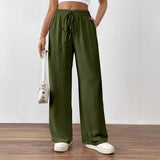 Fongt Wish Summer Bursts Of Slacks Loose Pockets Tight Leg Trousers Women