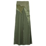 Fongt Is A Vintage Style Irregular Paste Splicing Long Fishtail Skirt Temperament Babes Niche Design Open Skirt