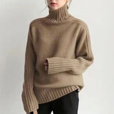 Fongt Sweater Women Winter Korean Retro Loose Languid Languid Temperament Simple Thick Pit Strip Bottom Knitting Shirt