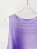 Fongt Folded Women's Summer Solid Color Top Sleeker-Less Collar Fashion Loose Daily Simple Wear Commuting Vest