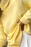 Split Women's Turtleneck Sweater Oversized Casual Pullover Jumpers Winter Warm Long Sleeve Top Female Loose