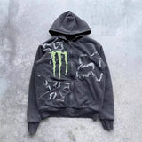 Fongt Zippered Sweatshirt Man M Loose Niche Coat Wearing Handsome Loose Blouse Hoodie