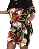Fongt Women's Spring And Summer Explosion Short-Sleeved Two-Set Printed Commuter