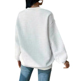 Fongt Wish Autumn And Winter Burst Round Neck Solid Color Fashion Long-Sleeved Lady's Clothing