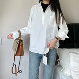 Fongt New French High-End White Shirt Early Spring Women's Loose Shirt Temperament Long-Sleeved Top