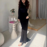 Fongt Women's New Temperament Splicing Dress