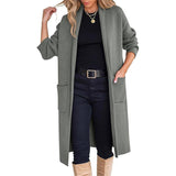 Fongt Women's New Autumn And Winter Fashion Women's Long Hair To Open The Jacket