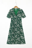 Fongt Spring Women's New Clip Printed Long Sleeved Dress 6758
