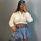 Fongt Women's High-Waisted Cowboy Dress Women's Summer New Sexy Babes Folded Skirts