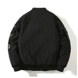 and winter thick embroidery trendy men jackets baseball uniforms couples bomber jackets casual loose jackets-Outfit