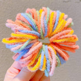 Girls Cute Colorful Basic Spiral Elastic Hair Bands Small Pigtail Hair Tie Scrunchie Rubber Band Kid Hair