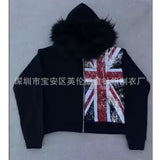 Fongt Hooded Sweatshirt Network Red Hooded Foliage New Hot-Selling Printed Coat