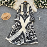 Fongt Folded Dress Women 2025 Spring Dress High Fashion High Fashion High-Grade High-Rise Thin Print Embossed Skirt