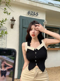 Small Fragrant Sling Female Summer New White Vest Button With Sexy Body Repair Hottie Sleeveless