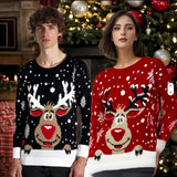 Fongt Casual Casing Christmas Sweater Autumn And Winter Men And Women Universal Elk Knitted Ugly Sweater