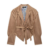Fongt New Belt Velvet Folded Jacket Jacket