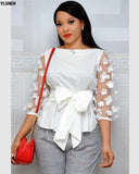 African Dresses For Women Top Dashiki African Clothes Africa Dress Mesh Bow Ladies Tops Clothing Ankara Plus Size African