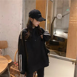 Fongt Web Celebrity Zipper Hoodie Female Spring And Autumn Thin Model 2024 New Korean Version Stripe College Wind Student Jacket