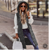 Fongt Casual Solid-Colored Hooded Sleeveless Sleeveless Vest Coat