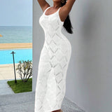 Fongt Sales Women's Clothing 2025 Summer New Fashion Sexy Bare Back Hollow Hair Weaving Sling Dress
