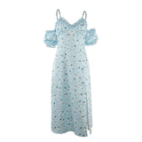 Sexy V-neck Fungus Edge Tube Midi Dress-Outfit