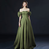 Fongt Shoulder Evening Dress 2025 New Atmospheric Long Dress Annual Conference Host Graduation Party