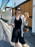 Fongt Xixi 2025 Spring And Summer New Simple Temperament Pure Knitted Bottom Sling Vest Women 89236