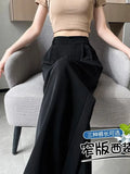 Fongt Suit Pants Hanging Woman Summer Small High-Grade Ice Silk Impenetrable Narrow Version Of Casual Straight Pants