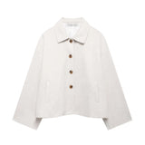 Fongt Women's ZA Autumn And Winter Street Fashion Short Shirt Collar Collar Hair Coat