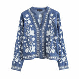 Fongt Women's New Embroidered Long-Sleeved Shirt 880