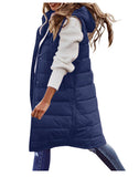 Fongt Casual Solid-Colored Hooded Sleeveless Sleeveless Vest Coat