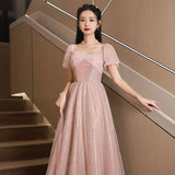 Pink Evening Dress Female Light Luxury Niche High-End Temperament Famous Students Art Exam Adult Ceremony Host