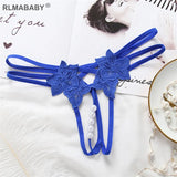 Hollow Out Hot Women Lingerie G-String Double Strap Pearl Massage Underwear Thong Solid Color Low Waist Temptation Panties