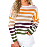 Fongt Striped Tendered Sweater Female Autumn 2025 Winter Student Blouse Burst Knitted Shirt
