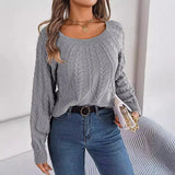 Shooting 2025 Autumn And Winter Casual Pure Color Sesame Long-Sleeved Sweater Women's