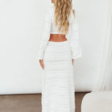 Fongt Spring 2025 Sweater Women's Long Sleeve Sexy Slighted Hottie Style Knitted Dress Girl