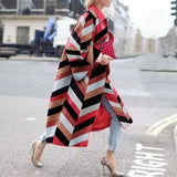 Fongt Spring And Autumn Wishebay Long Horn Sleeve Coat Print Loose Wind Coat