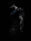 Fongt Demon Line Manuscript Spider Before And After Printing Short-Sleeved T-Shirt Summer Tide Necker Men's Top