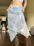 Fongt Cloth Forget To Be Careful Hot Babes Rags Rags Side Irregular Long Skirt Holiday Style Thin Mesh Dress