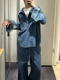Fongt Street Fashion Straight Trousers Set Women's Spring Top Denim Casual Dress
