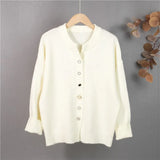 New 2022 Fashionable Elegant Cardigans Vintage Wild Oversized Women's Autumn Winter Sweaters Knitwear Tops