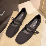 Fongt Jane Shoes Women 2025 New Retro Square Head Shallow Soft Sole With Skirt French Evening Hair Single Shoes