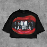 Fongt T-Shirt Five-Sleeved Loose Hip-Hop Top Tide Brand Series