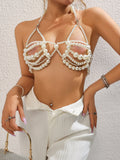 Fongt Hottie Imitation Pearl Corset Chain Ladies Swimsuit Accessories Diy Accessories