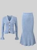 Fongt 2025 New Small Fragrant Wind Lotus Leaf Side V-Necked Ass Small Fishtail Dress LX0100