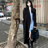 Women Stylish Popular Solid Minimalist Design Newest Korean Version Basic College Harajuku Elegant Black Simple