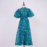 Fongt Court Style High Design Feeling Heavy Industry Nail Drill Short Sleeve Single Buckle Dress + Sling