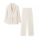 Fongt Women's Winter New Temperament Evening Dress Collar Suit Jacket + Pants Suit