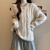 Fongt Wind Milk Jasmine Knitted Sweater Soft Sweater Women's Winter New Large-Size Fat Long Top