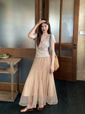 Fongt Xixi 2025 Summer New Temperament Apparent Thin High-Rise Half-Dressed Dress Dress 85190